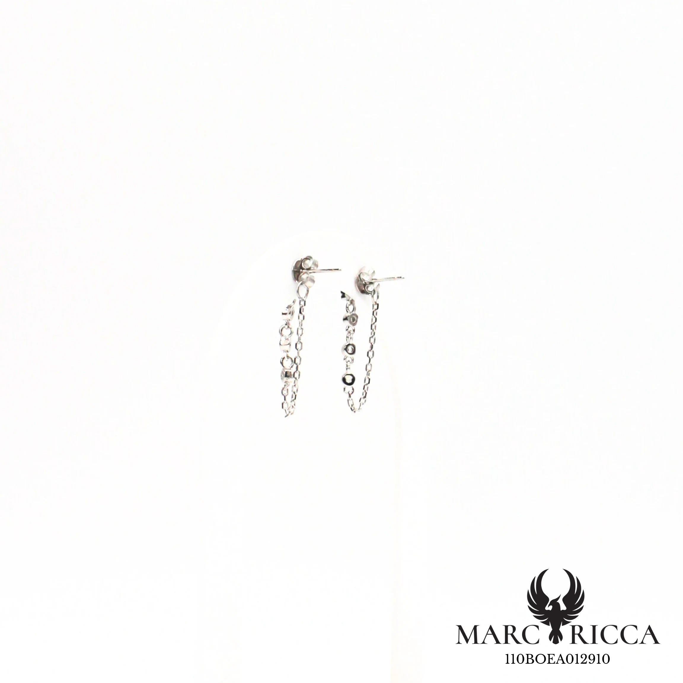 Boucles d'oreilles clous chaîne étoile zirconium nacre