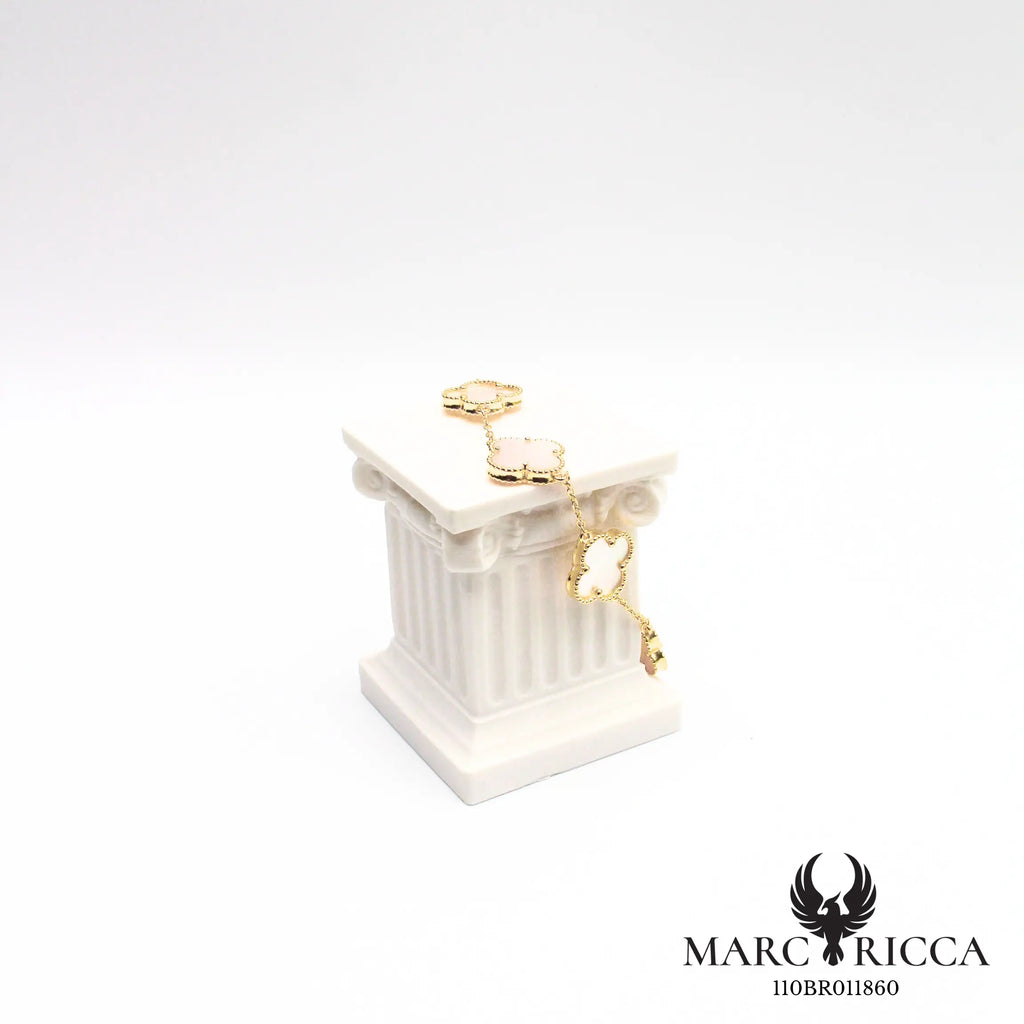 Bracelet trèfles nacre et vermeil