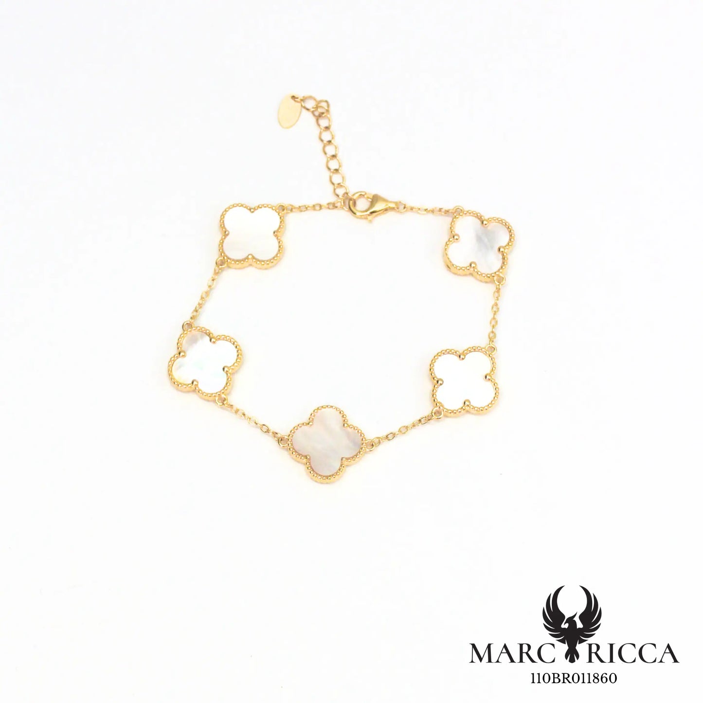 Bracelet trèfles nacre et vermeil