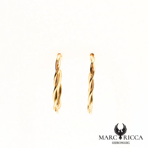 Boucle d'oreilles créoles clous torsadée en vermeil