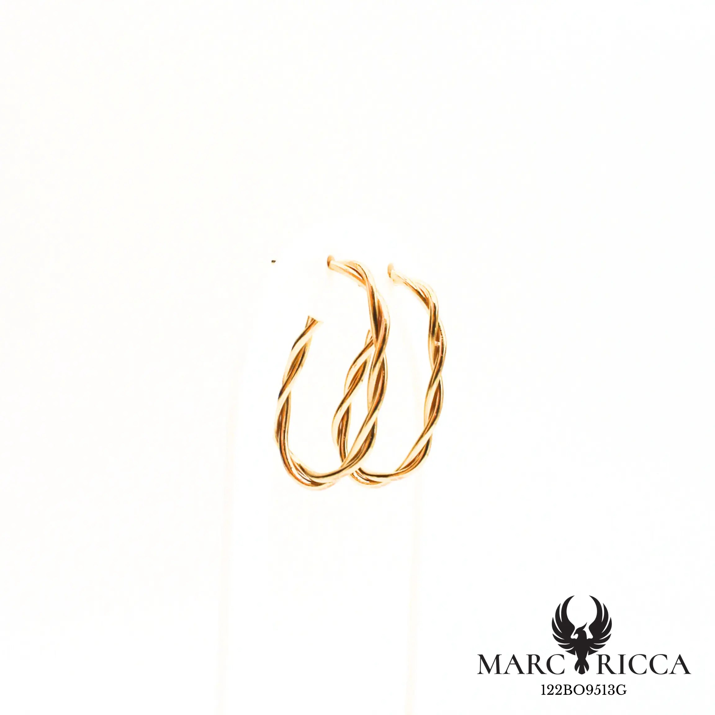 Boucle d'oreilles créoles clous torsadée en vermeil