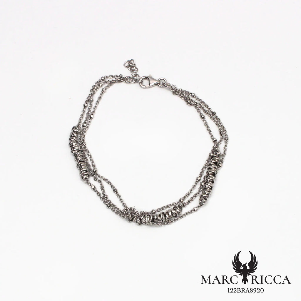 Bracelet 3 rangs en argent