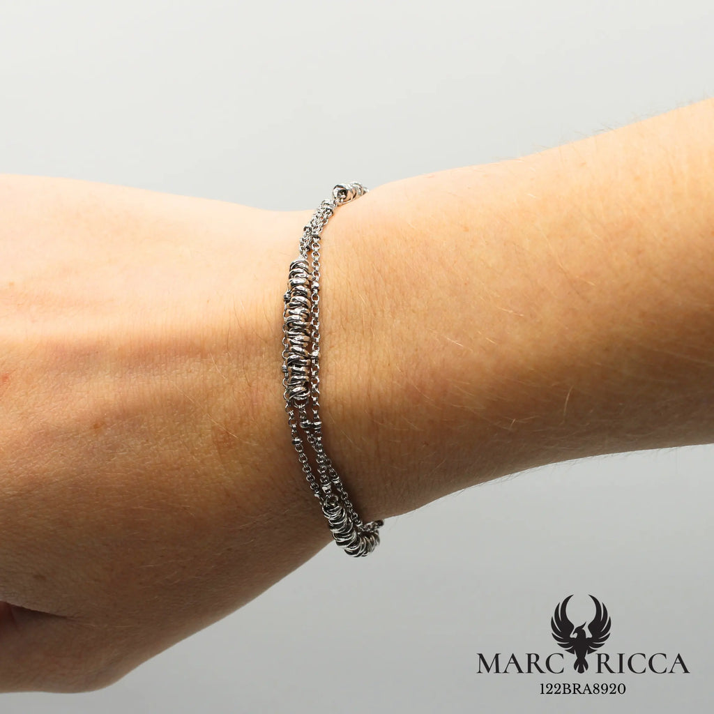 Bracelet 3 rangs en argent