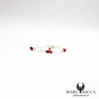 Bracelet chaîne et corail chips en argent ou vermeil