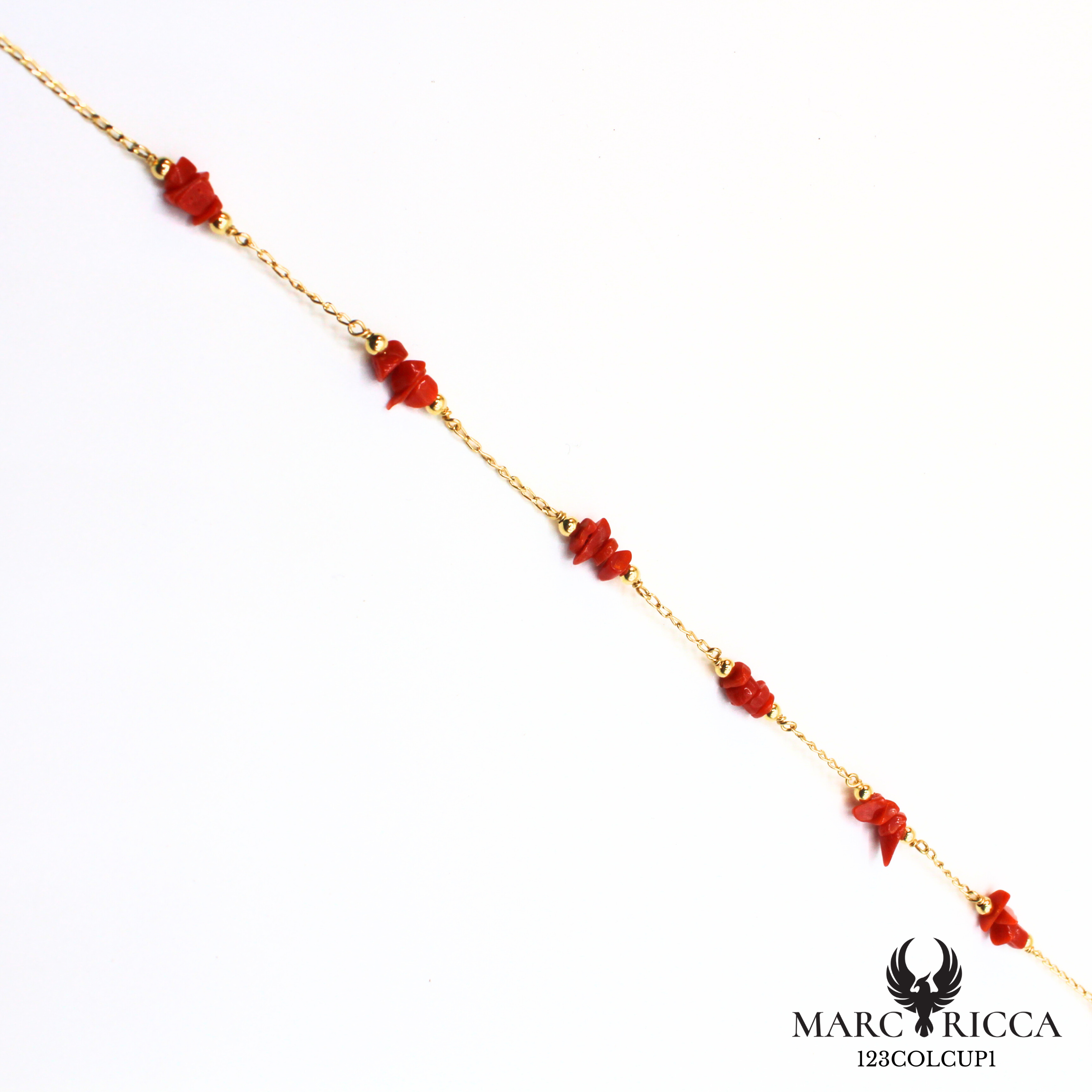 Collier en vermeil avec Corail chips