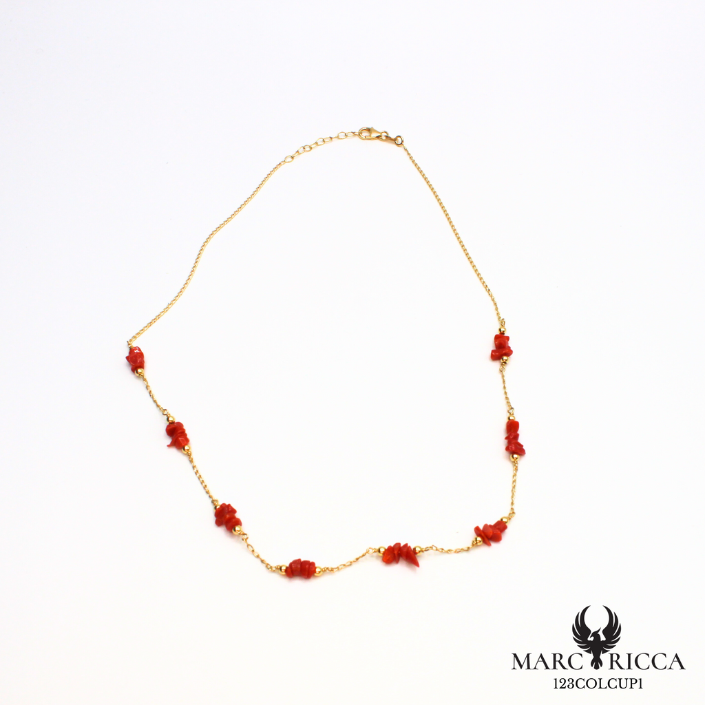 Collier en vermeil avec Corail chips