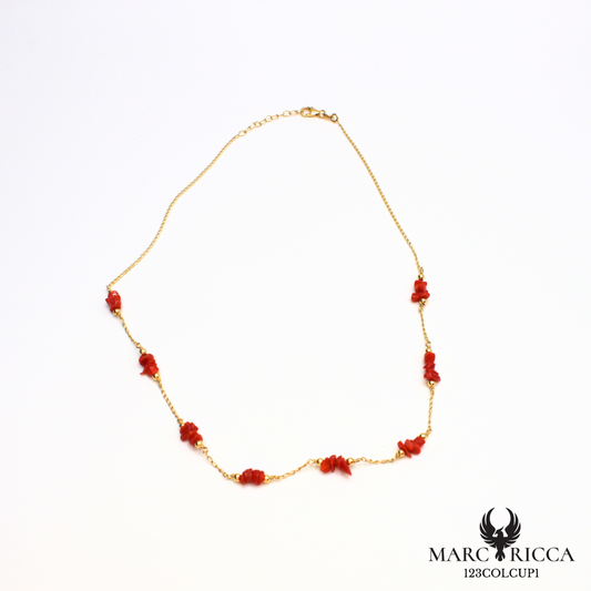 Collier en vermeil avec Corail chips
