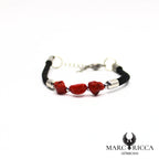 Bracelet liège & corail en acier