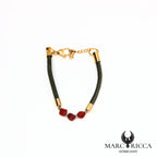 Bracelet liège & corail en acier
