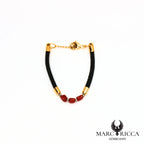 Bracelet liège & corail en acier