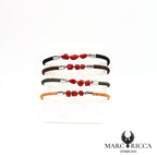 Bracelet liège & corail en acier