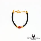 Bracelet liège et corail en acier