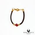 Bracelet liège et corail en acier
