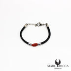 Bracelet liège et corail en acier
