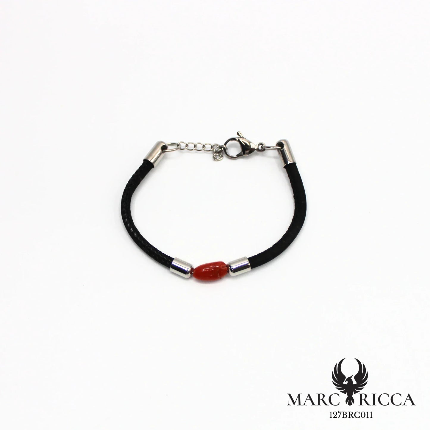 Bracelet liège et corail en acier