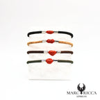 Bracelet liège et corail en acier