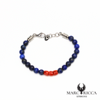 Bracelet pierres et corail en acier