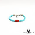 Bracelet pierres et corail en acier