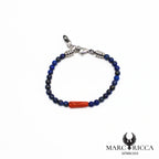Bracelet pierres et corail en acier