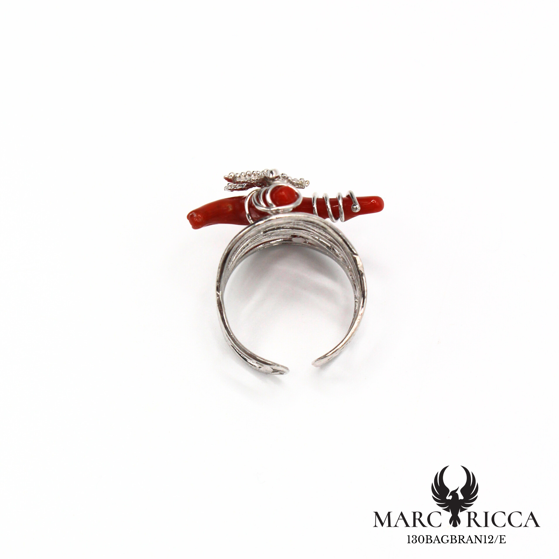 Bague Argent Corail Branche & Étoile