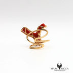 Bague branche de corail en vermeil