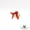 Bague branche de corail en vermeil