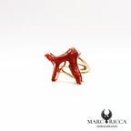 Bague branche de corail en vermeil