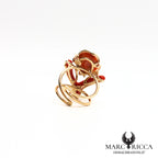 Bague œil de sainte Lucie et branche de corail en vermeil