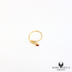 Bague argent ou vermeil avec corail étoile de mer