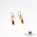 Boucles d'oreilles pendantes en vermeil avec perles de corail 3mm