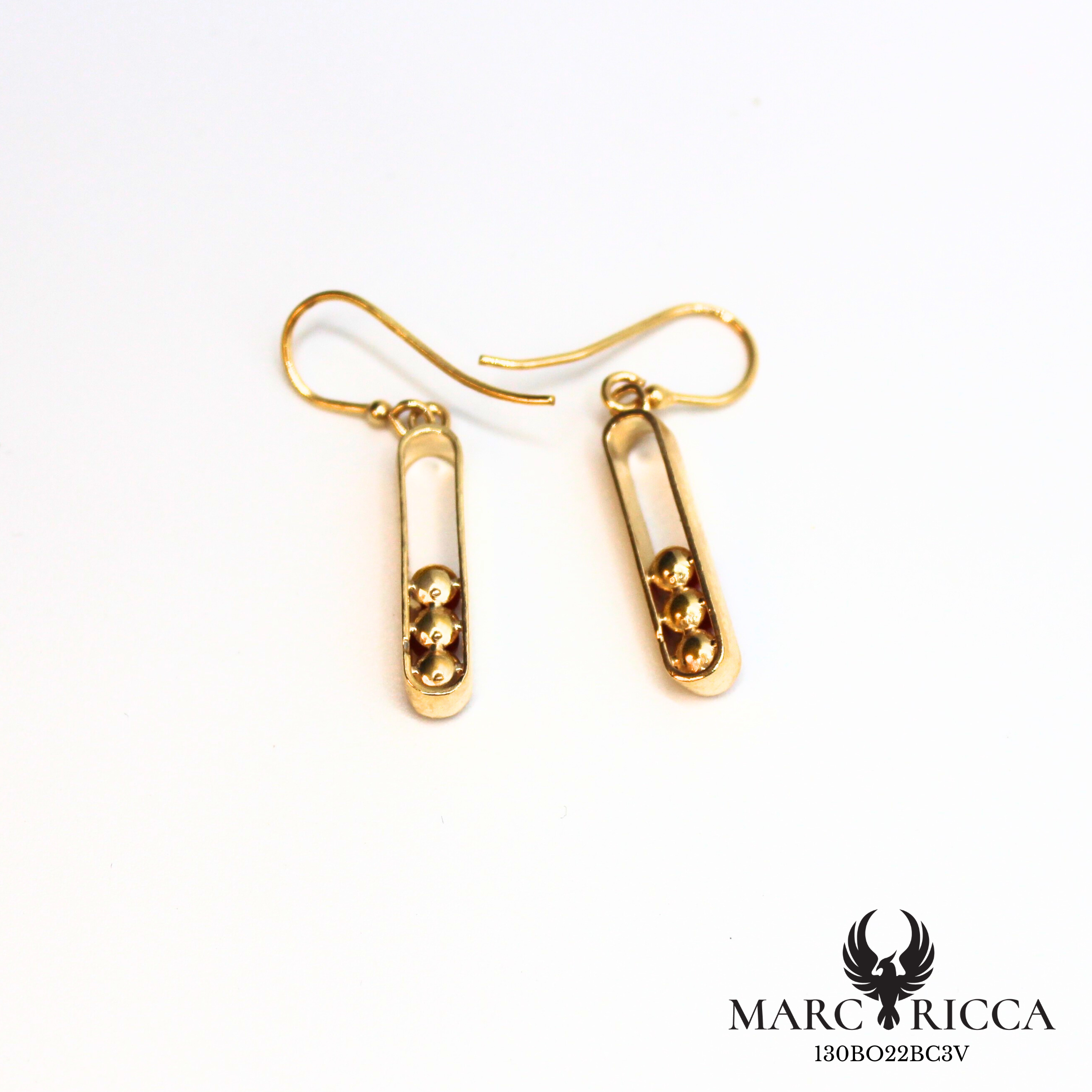 Boucles d'oreilles pendantes en vermeil avec perles de corail 3mm