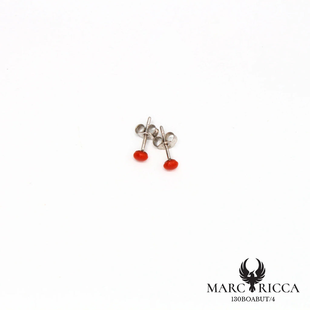 Boucles d'oreilles perles de corail en argent