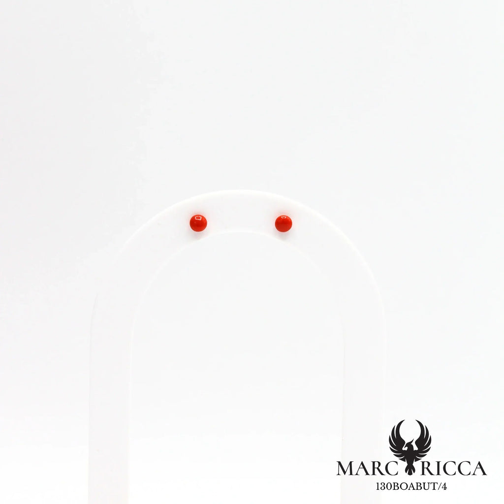 Boucles d'oreilles perles de corail en argent