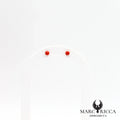 Boucles d'oreilles perles de corail en argent