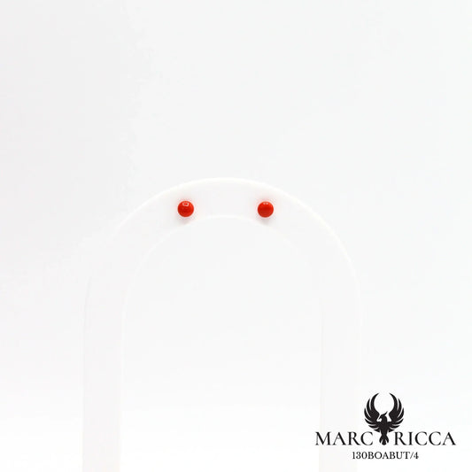 Boucles d'oreilles perles de corail en argent
