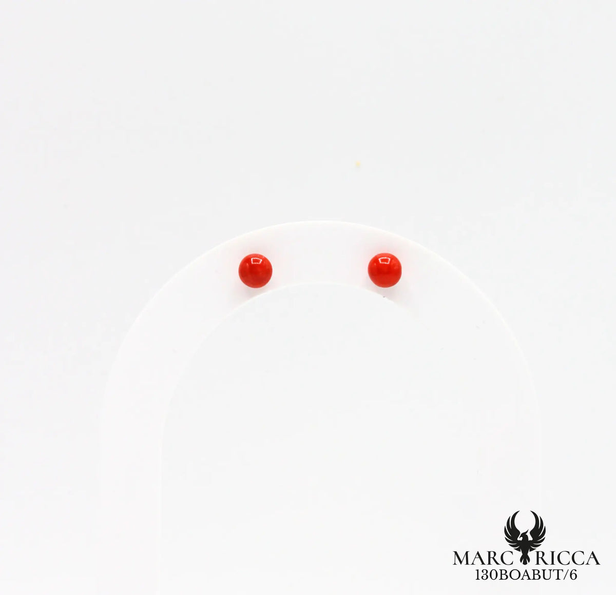 Boucles d'oreilles clous avec perle de corail