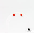 Boucles d'oreilles clous avec perle de corail