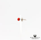 Boucles d'oreilles clous avec perle de corail