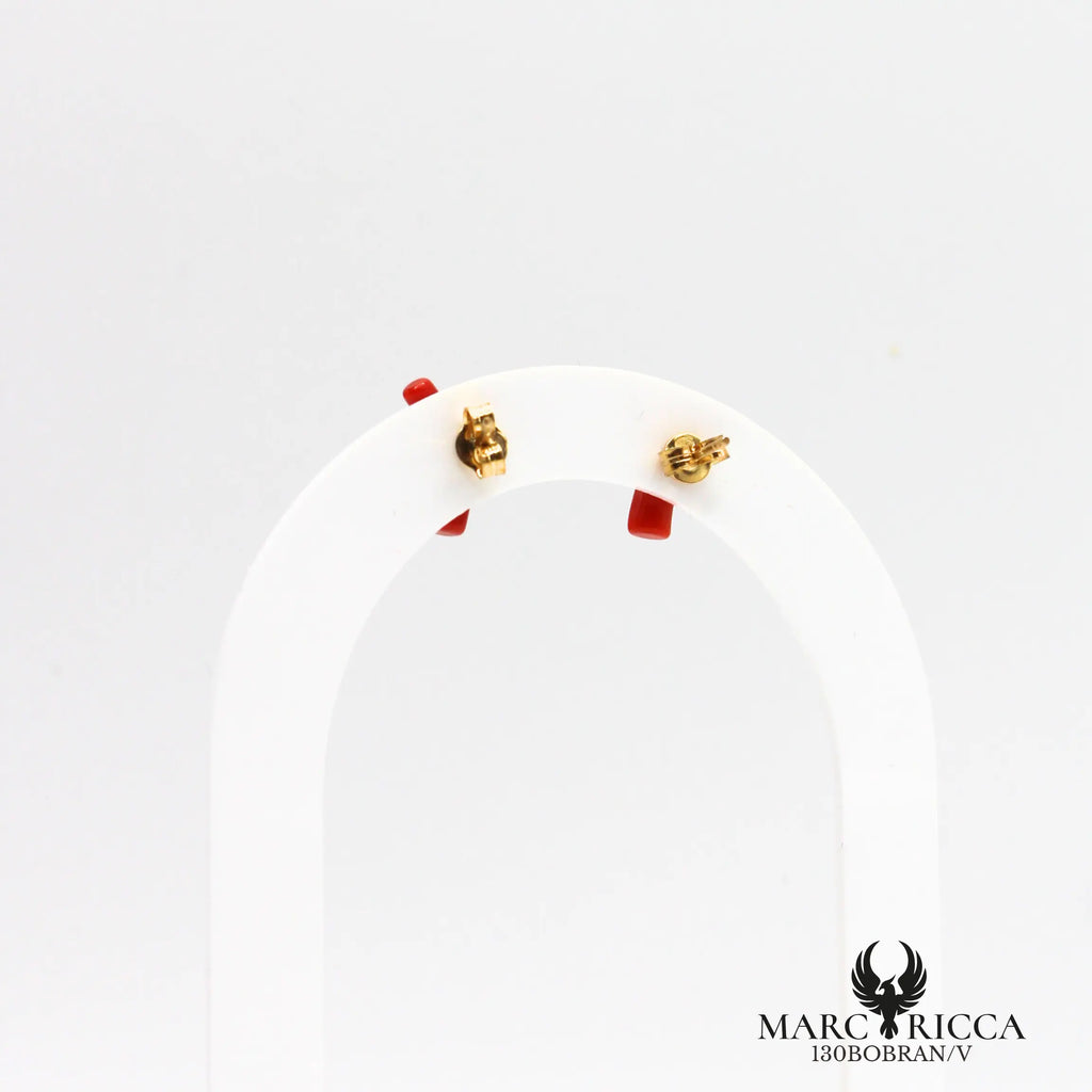 Boucles d'oreilles clous branches de corail
