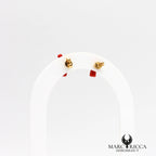 Boucles d'oreilles clous branches de corail
