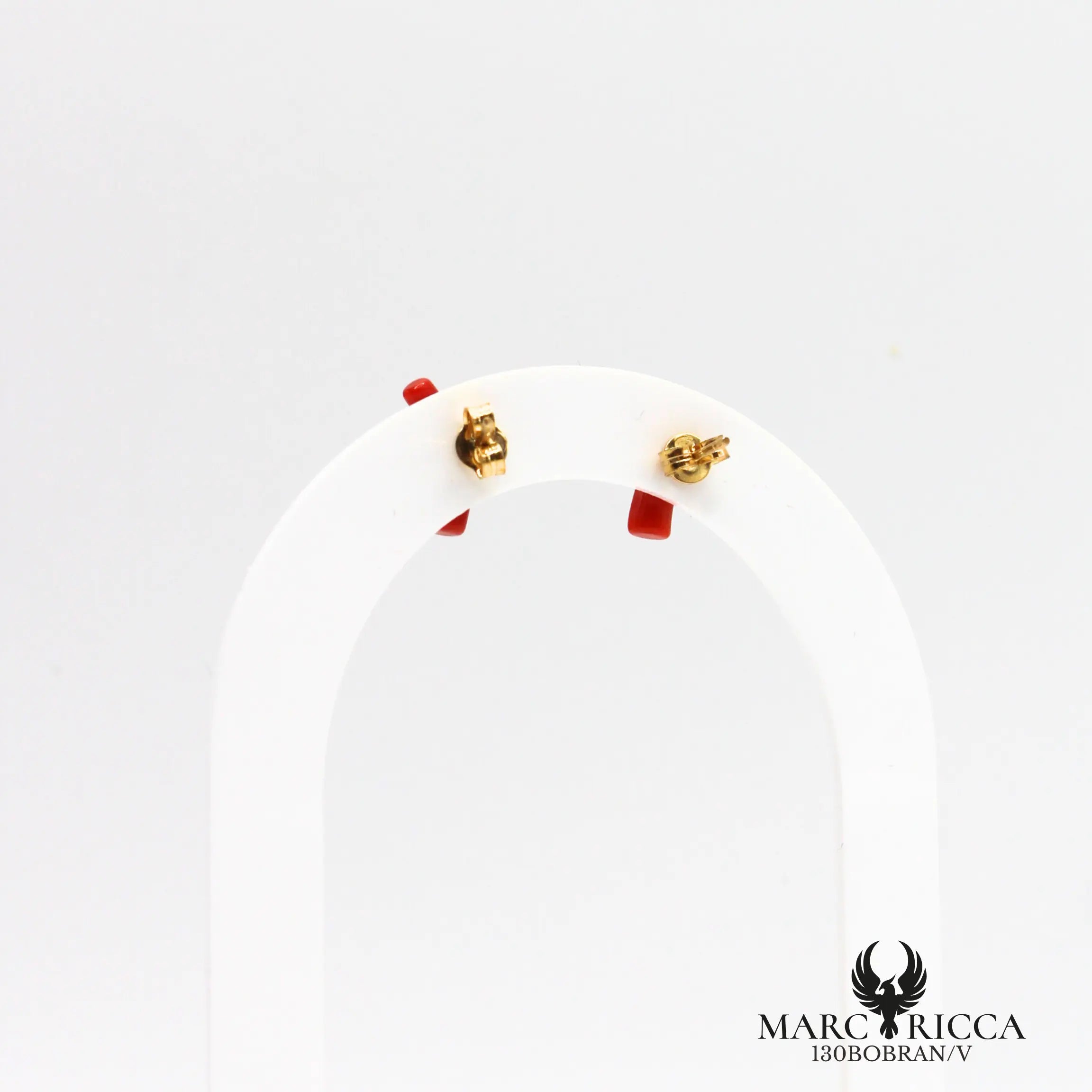 Boucles d'oreilles clous branches de corail