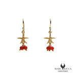 Boucles Argent Corail & Étoile