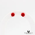 Boucles d'oreilles clous en forme de rose corail