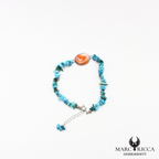 Bracelet Turquoise, argent et œil de Sainte Lucie