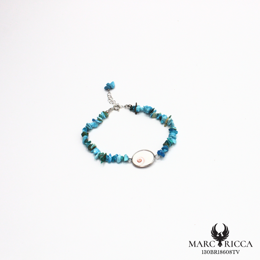 Bracelet Turquoise, argent et œil de Sainte Lucie