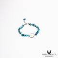 Bracelet Turquoise, argent et œil de Sainte Lucie