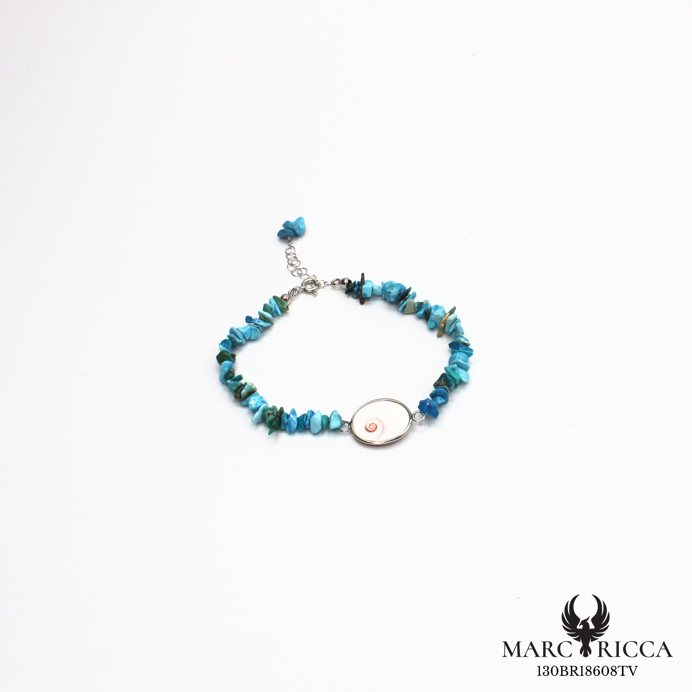 Bracelet Turquoise, argent et œil de Sainte Lucie