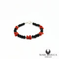 Bracelet cristal noir et corail cupolino