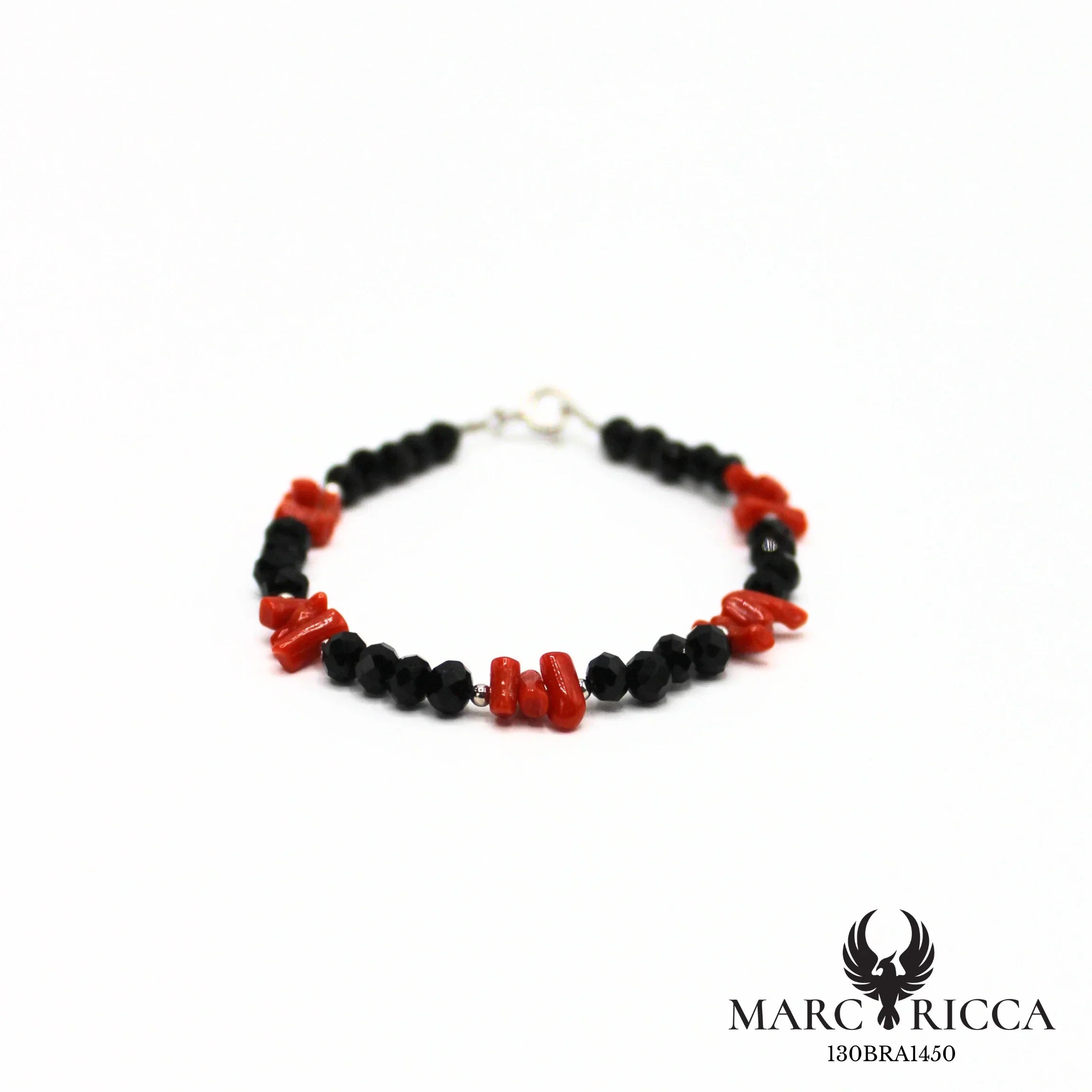 Bracelet cristal noir et corail cupolino