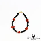 Bracelet cristal noir et corail cupolino